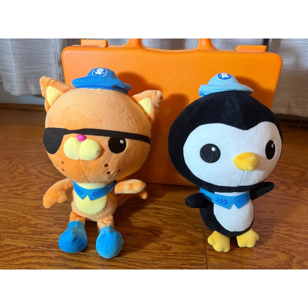 Octonauts Kwazii & Captain Barnacles Plush Orange Cat Polar Bear Set 9"